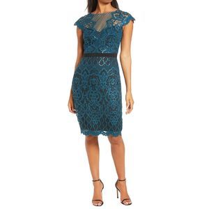 Tadashi Shoji | Dresses | Tadashi Shoji Womens Tulle Miranda Sequin  Embroidered Dress 4 Starry Nightblack | Poshmark